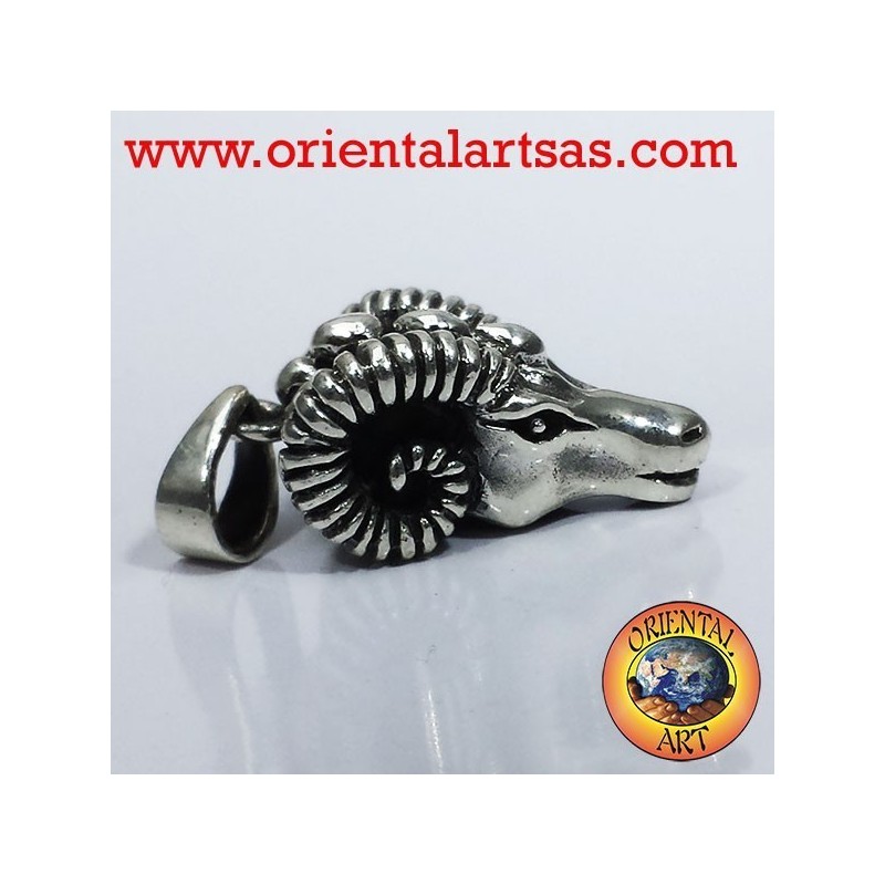 Pendant head of Aries RAM silver