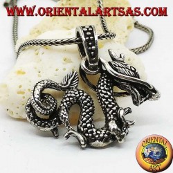 Three-dimensional dragon silver pendant