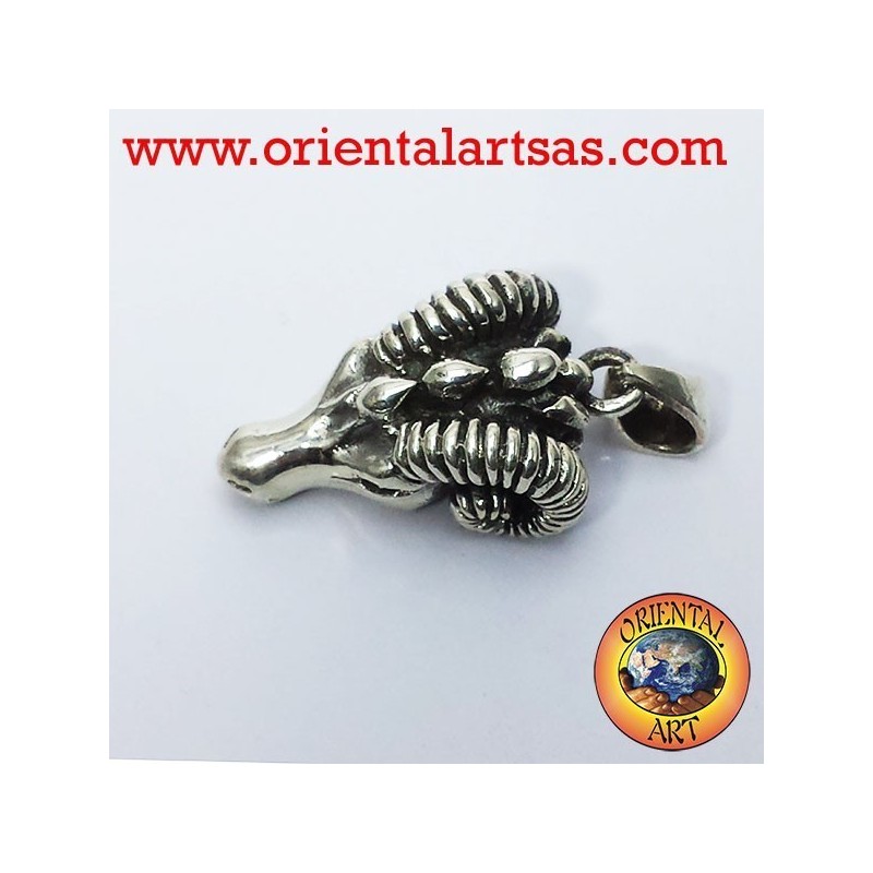 Tête de Pendentif de Bélier RAM argent