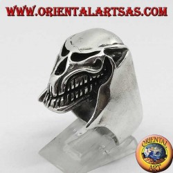 Anillo de plata cráneo alienígena (depredador)