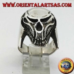 Bague en argent crâne extraterrestre (prédateur)
