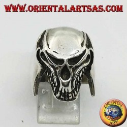 Silver ring alien skull (predator)