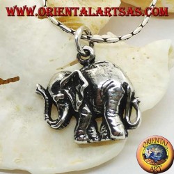 Colgante de plata con forma de elefante indio