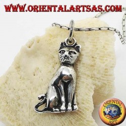 Pendentif argent chat posant