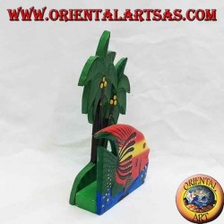 Brief- / Serviettenhalter im hawaiianischen Stil mit Fisch aus Balsaholz (rot, gelb)