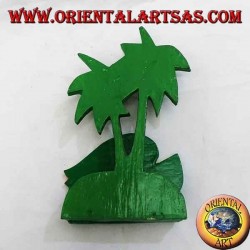 Porte-lettres / serviettes style hawaïen avec poisson en bois de balsa (bleu, jaune)