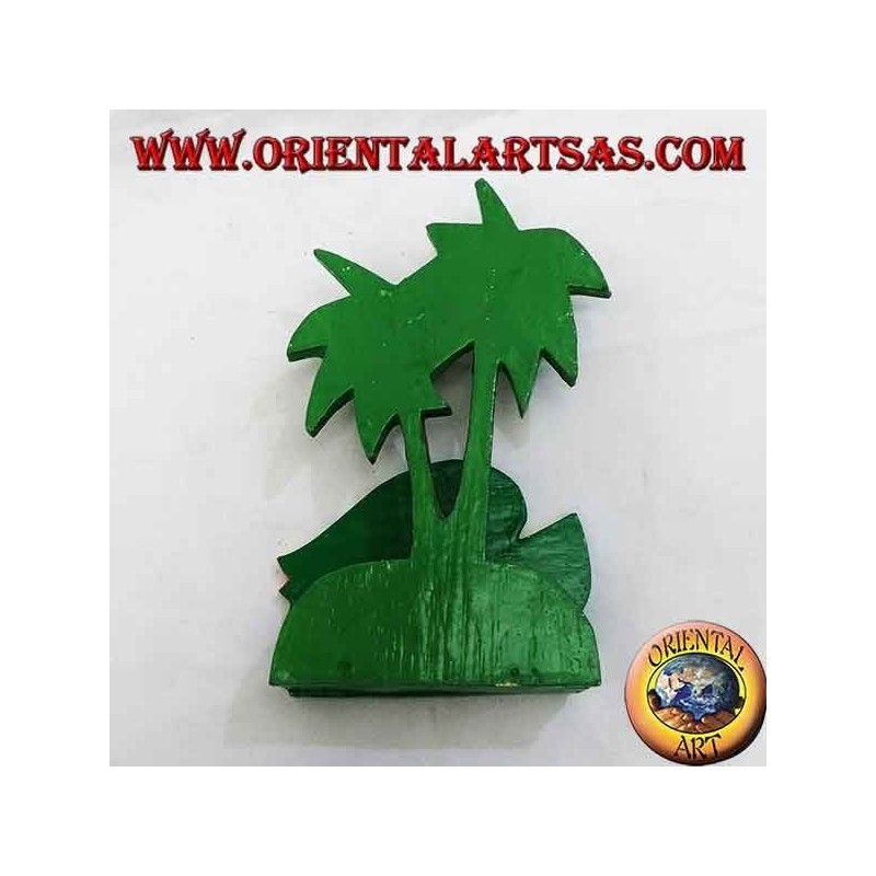 Portatarjetas / servilletas de estilo hawaiano con pescado en madera de balsa (azul, amarillo)