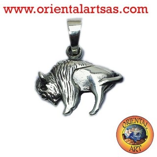 Colgante de bisonte americano en plata