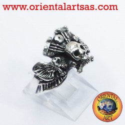 anneau crâne avec moteur aigle Harley Davidson