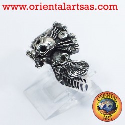 anneau crâne avec moteur aigle Harley Davidson