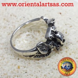 anneau crâne avec moteur aigle Harley Davidson