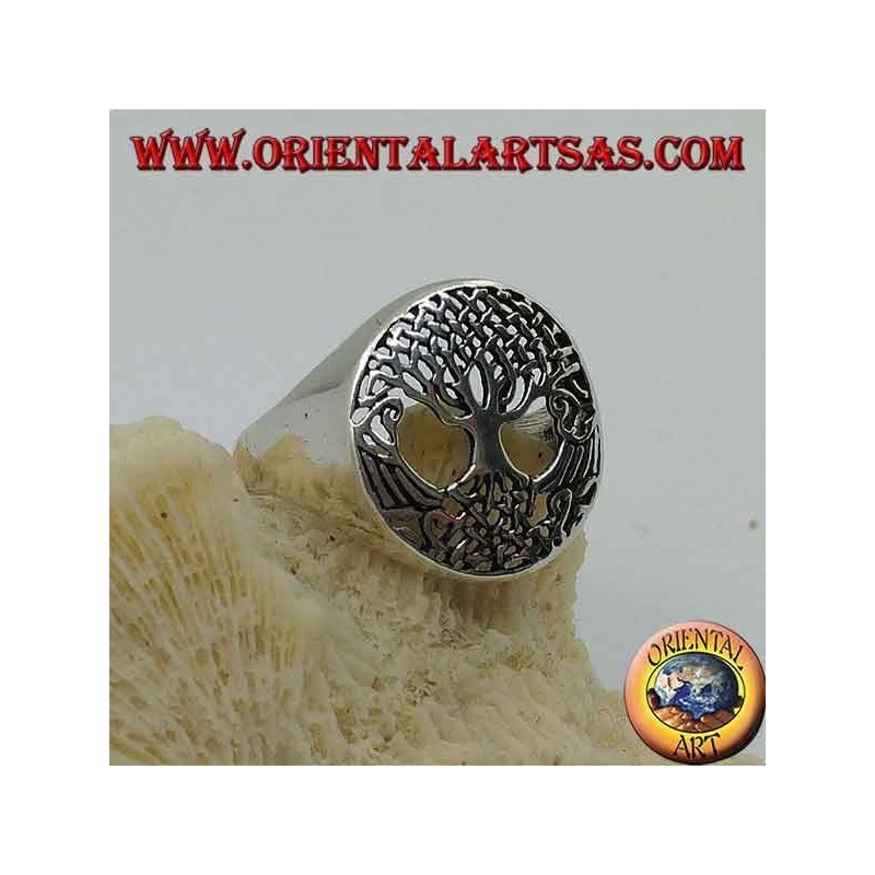 Silver tree of life ring (medium)
