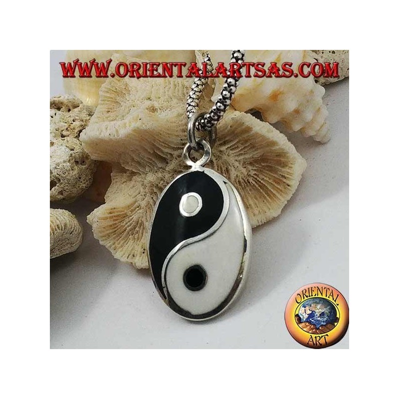 Ciondolo Argento Yin Yang Madreperla Ovale | Armonia Tao