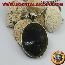 Silver cameo pendant on large oval mother of pearl (abalone)