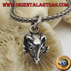 Silver pendant perforated Aries head (small)