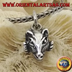 Silver pendant perforated Aries head (small)