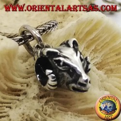 Silver pendant perforated Aries head (small)