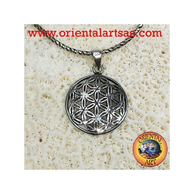 Flower of life pendant silver (flower with six petals)