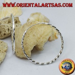 Pendientes de plata de círculo retorcido de 45 mm. en diámetro ⌀