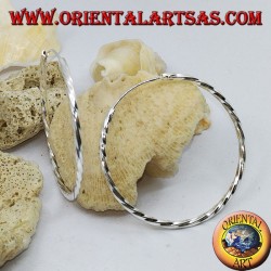 Pendientes de plata de círculo retorcido de 45 mm. en diámetro ⌀