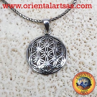 Flower of life pendant silver (flower with six petals)