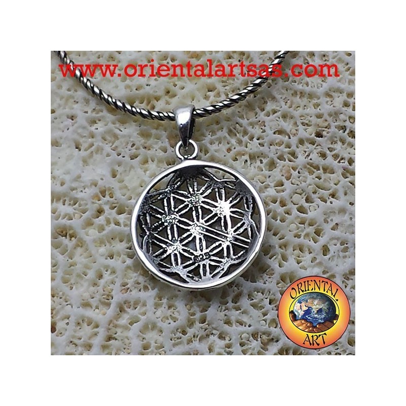 Flower of life pendant silver (flower with six petals)