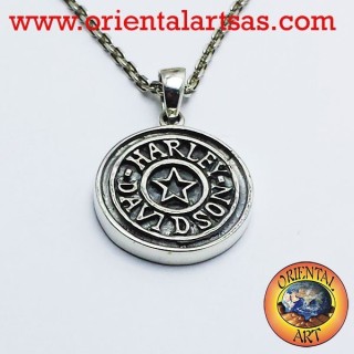 Harley Davidson avec pendentif en étoile d'argent 925