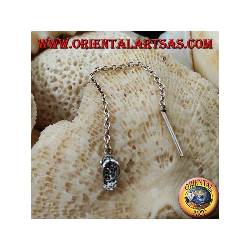 Pendientes de plata con chanclas de 6 cm.