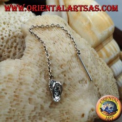 Boucles d'oreilles chaîne en argent avec tongs de 6 cm