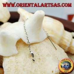 Pendientes de cadena de plata con serpiente de 6 cm.