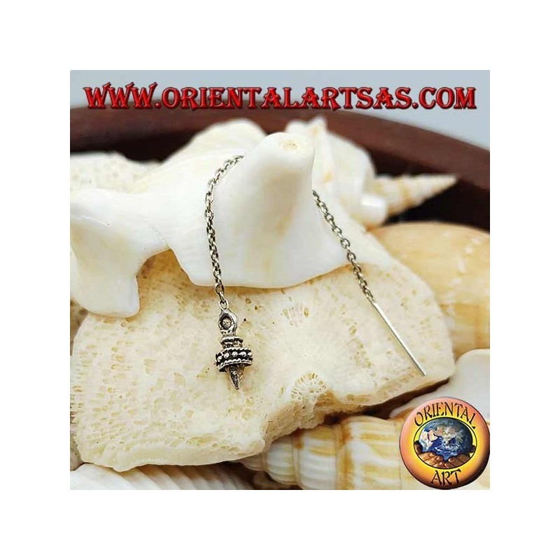 Silberne Kettenohrringe mit Croissant und 6 cm Ring