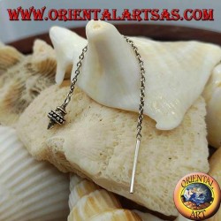 Boucles d'oreilles chaîne en argent avec croissant et bague 6 cm