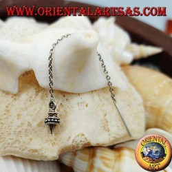 Boucles d'oreilles chaîne en argent avec croissant et bague 6 cm