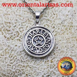 Harley Davidson avec pendentif en étoile d'argent 925