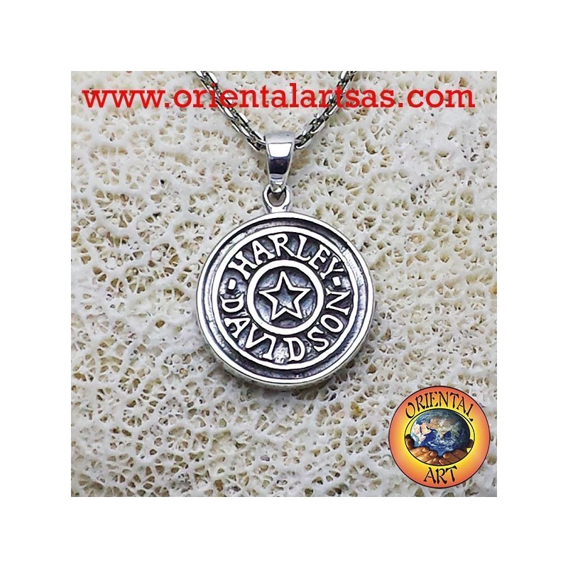 Harley Davidson con colgante en estrella de plata 925