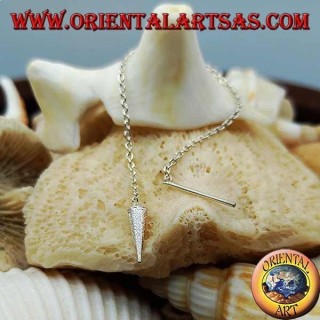 Boucles d'oreilles chaîne en argent avec corne de 6 cm