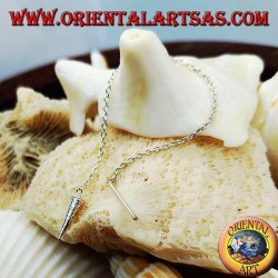Silver chain earrings with a 6 cm horn