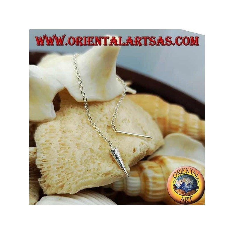 Boucles d'oreilles chaîne en argent avec corne de 6 cm