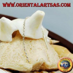 Pendientes de cadena de plata con hélice de ADN de 6 cm.