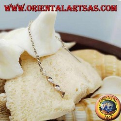 Boucles d'oreilles chaîne en argent avec hélice d'ADN de 7 cm