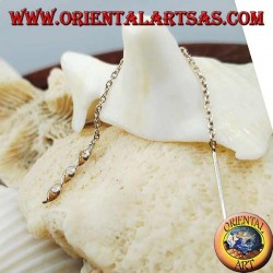 Boucles d'oreilles chaîne en argent avec hélice d'ADN de 7 cm