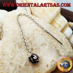 Silberkettenohrringe mit 6 cm Rose