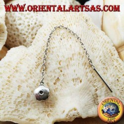 Pendientes de plata con cadena de 6 cm de rosa