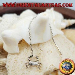 Silver chain earrings with 6 cm crab
