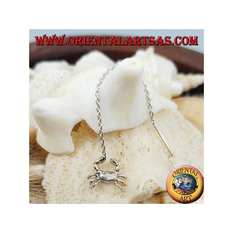 Pendientes de plata con cangrejo de 6 cm.