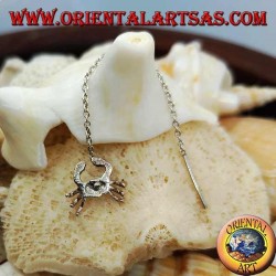 Pendientes de plata con cangrejo de 6 cm.