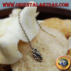 Silver chain earrings with 6 cm scorpion