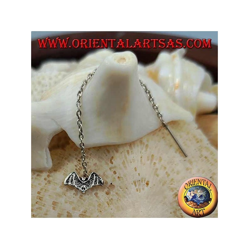 Boucles d'oreilles chaîne en argent avec batte de 6 cm