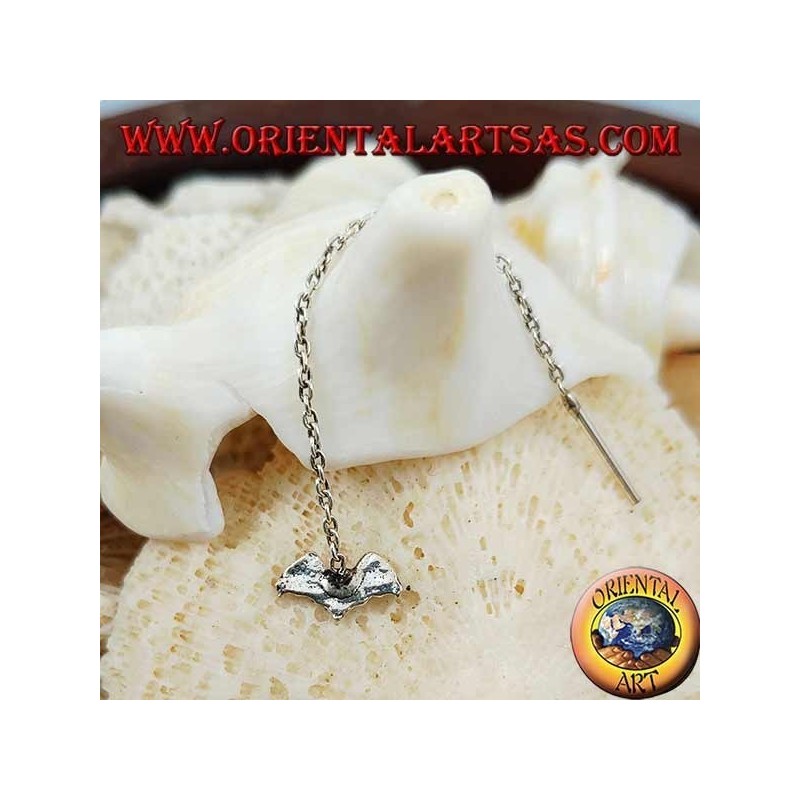 Boucles d'oreilles chaîne en argent avec batte de 6 cm