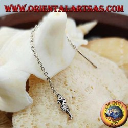 Pendientes de plata con caballito de mar de 6 cm.